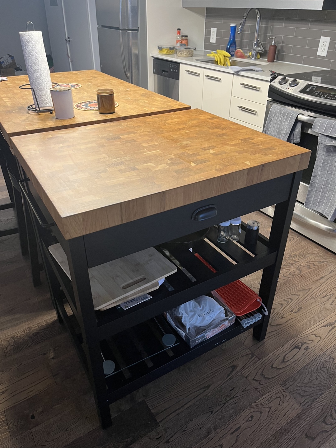 IKEA VADHOLMA Kitchen Island - Black/Oak - photo 2