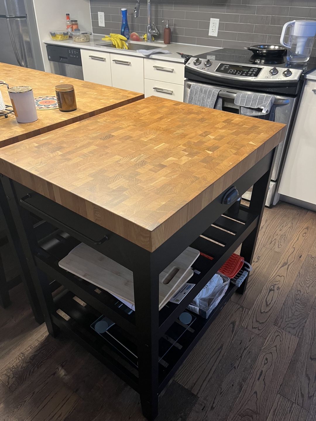 IKEA VADHOLMA Kitchen Island - Black/Oak - photo 3