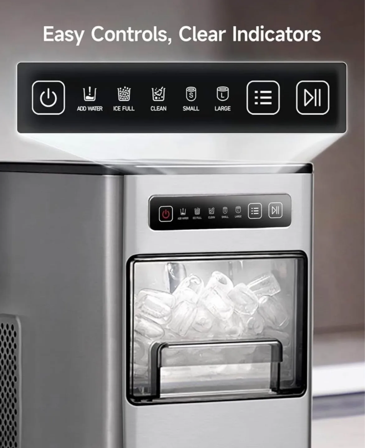 Hicozy Ice Maker Countertop, Ice in 6-8 Mins, Self-Cleaning image indicator(6)
