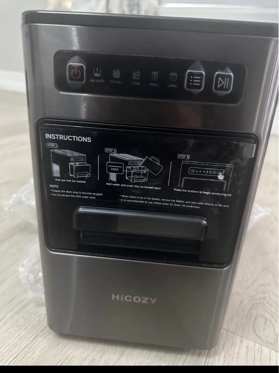 Hicozy Ice Maker Countertop, Ice in 6-8 Mins, Self-Cleaning image indicator(2)