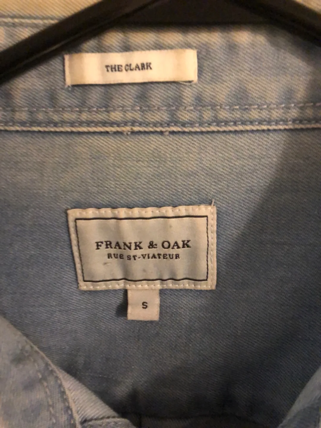 Frank & Oak The Clark Light Wash Denim Shirt - Size Small image indicator(3)