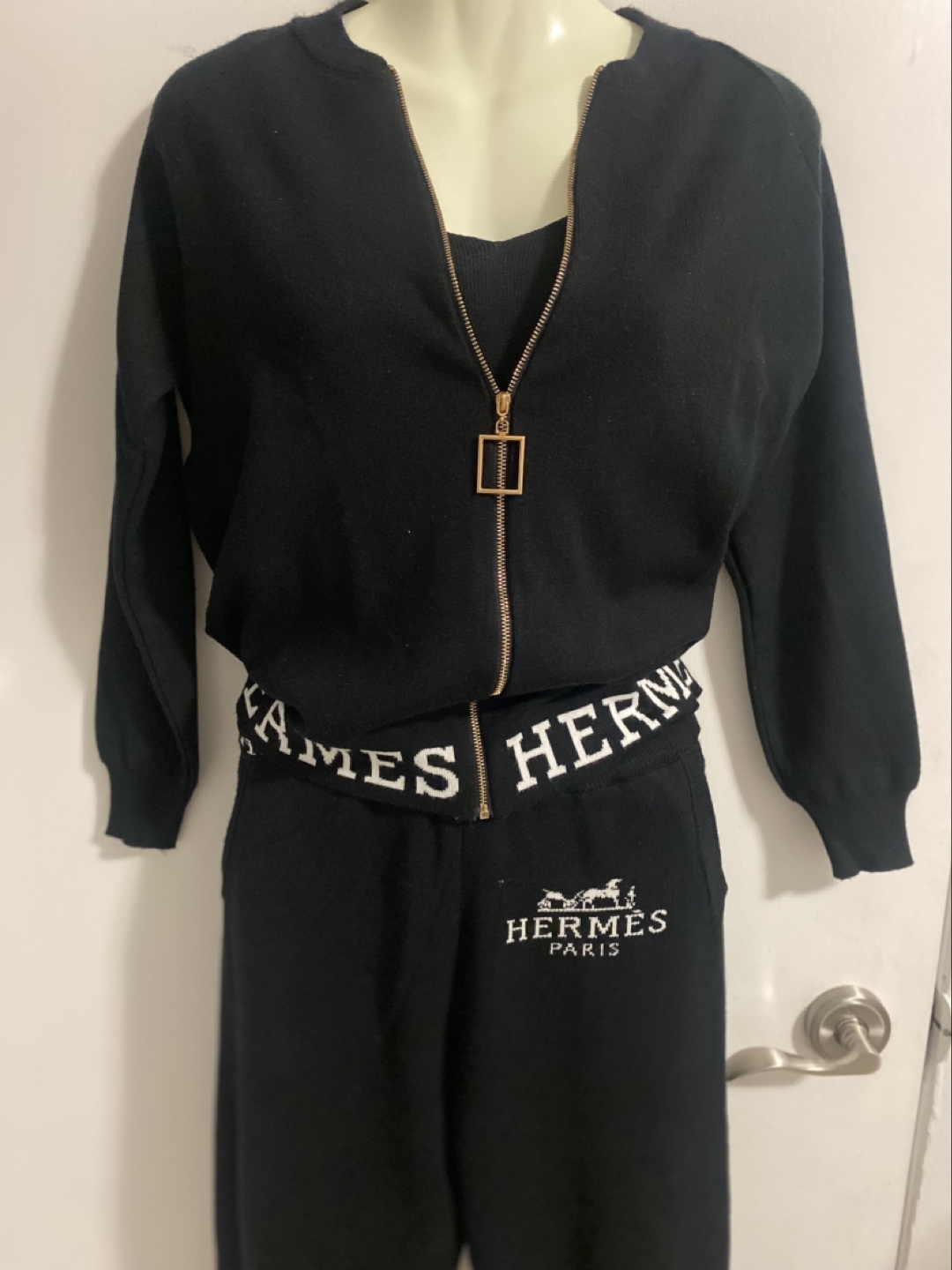 Hermes-inspired Black Knit Loungewear Set - photo 2