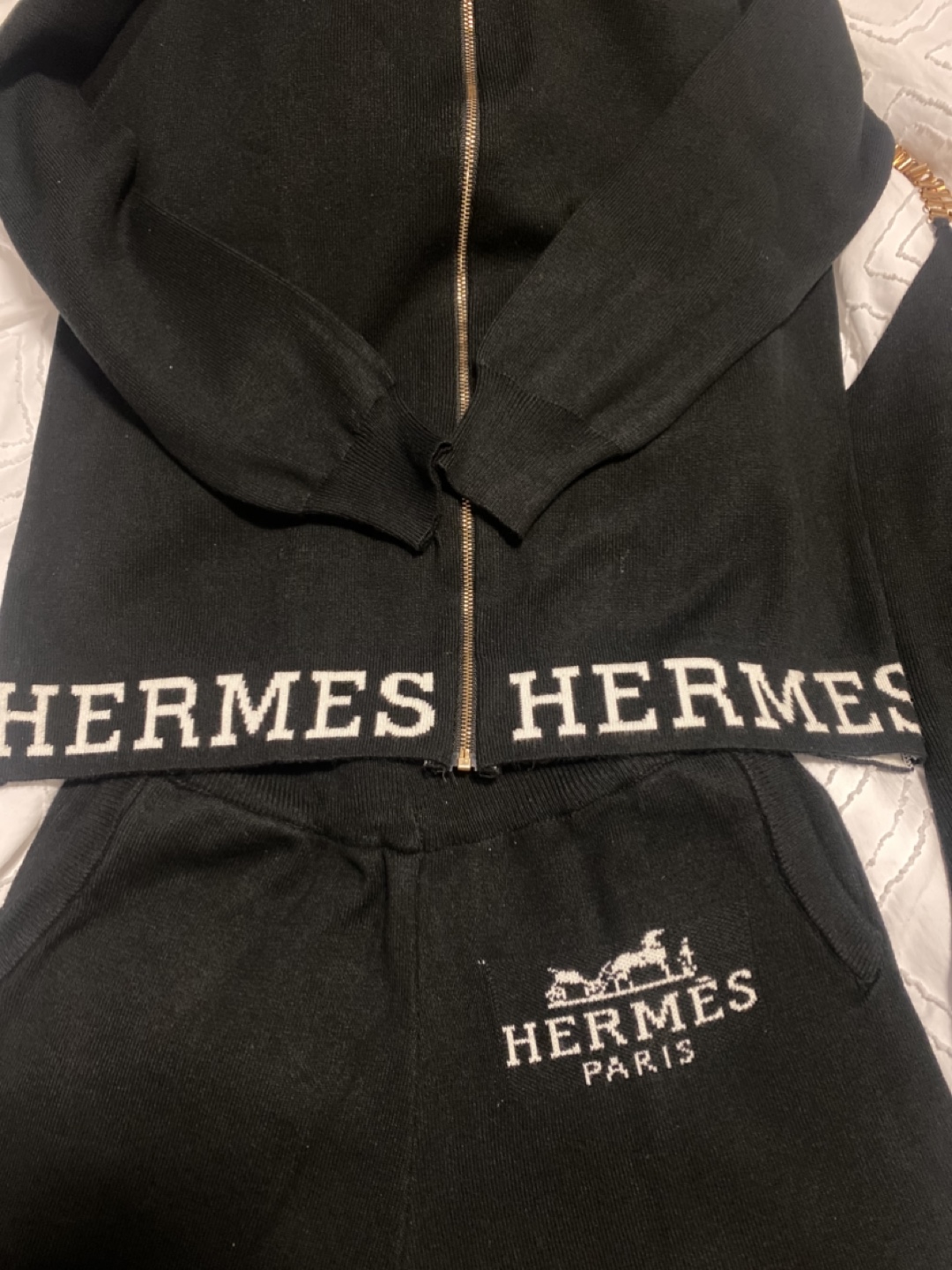 Hermes-inspired Black Knit Loungewear Set - photo 3