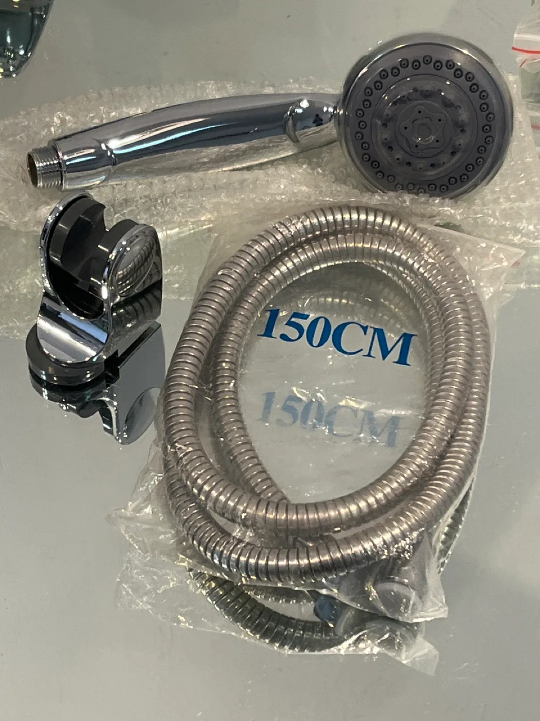 New Chrome Shower Faucet Set with Shower Head and Hoses image indicator(5)