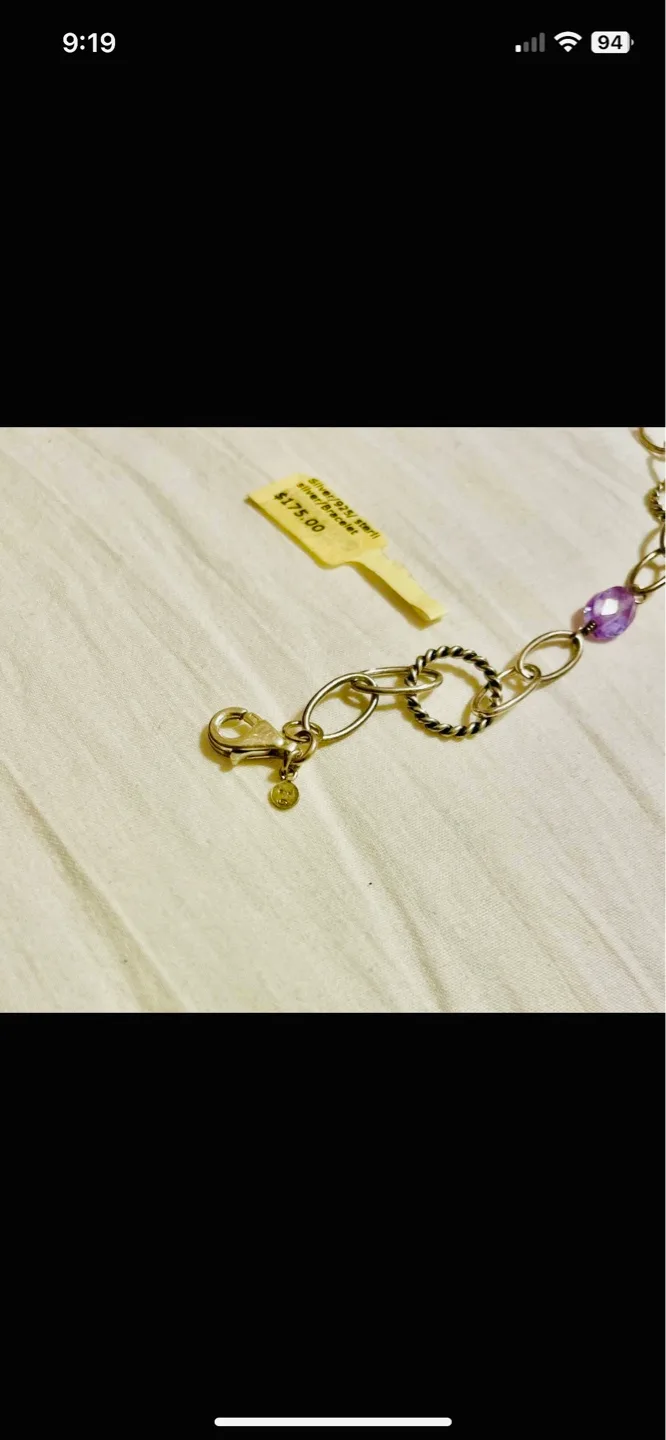 BOMA Sterling Silver Bracelet with light purple amethyst. image indicator(5)