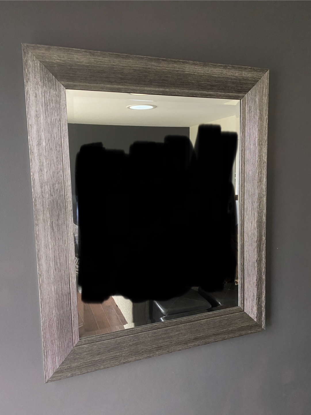 Large Silver Metal Framed Mirror - Great Condition!