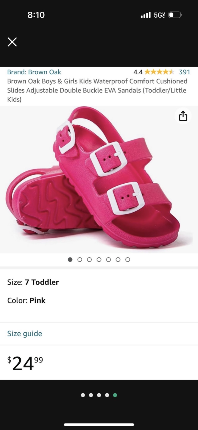 Brown Oak Kids Pink Sandals Size 7 Toddler - photo 5