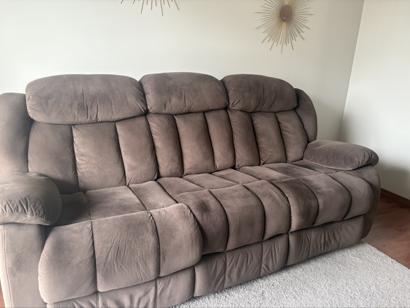 Brown Reclining Sofa - photo 3
