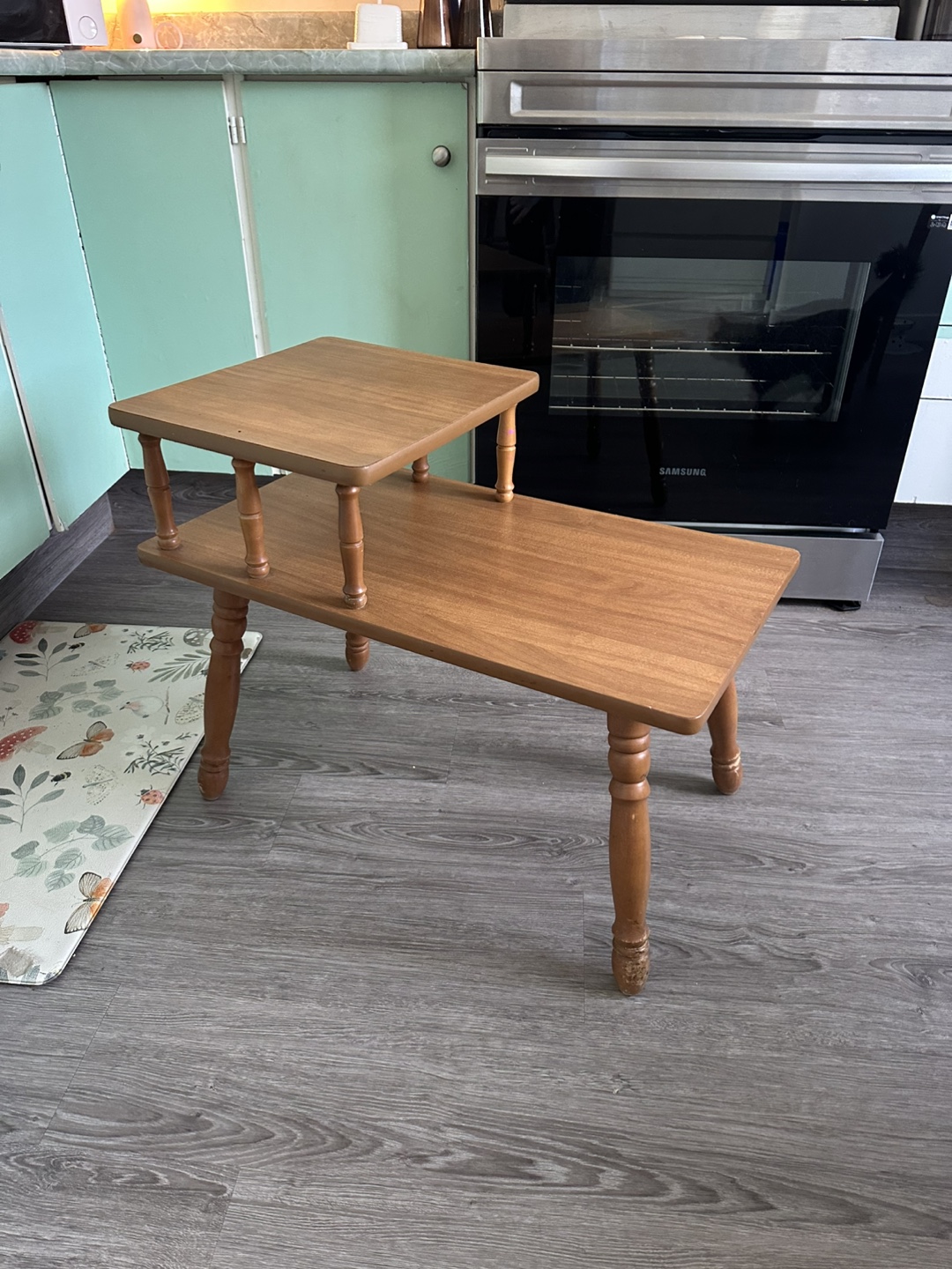 2 Vintage Two-Tiered Wooden Side Table - photo 3