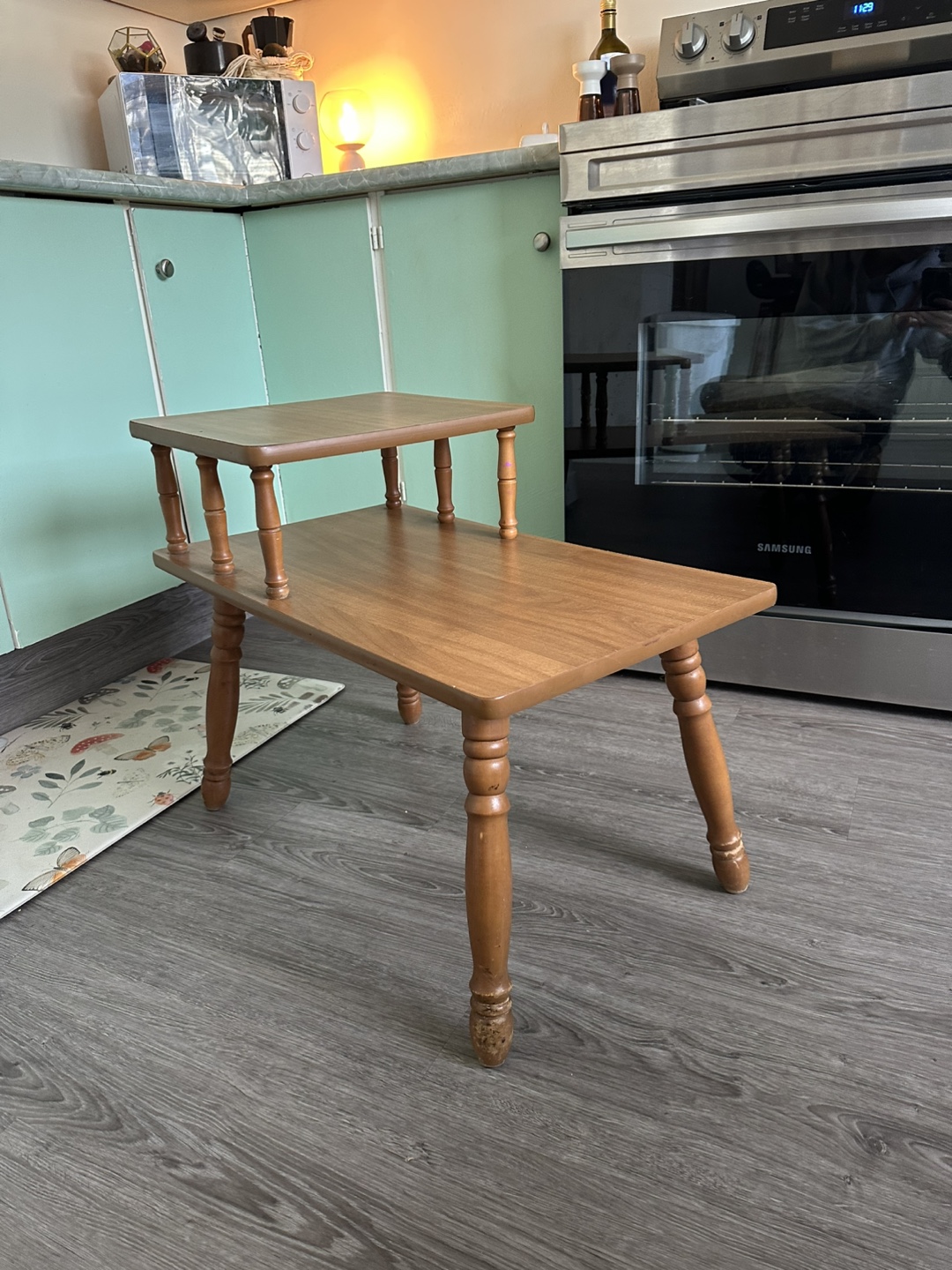 2 Vintage Two-Tiered Wooden Side Table - photo 2