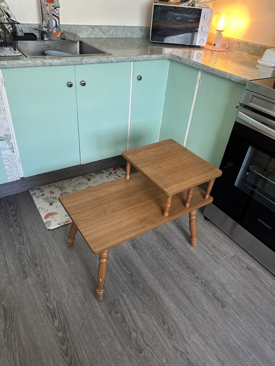 2 Vintage Two-Tiered Wooden Side Table - photo 5