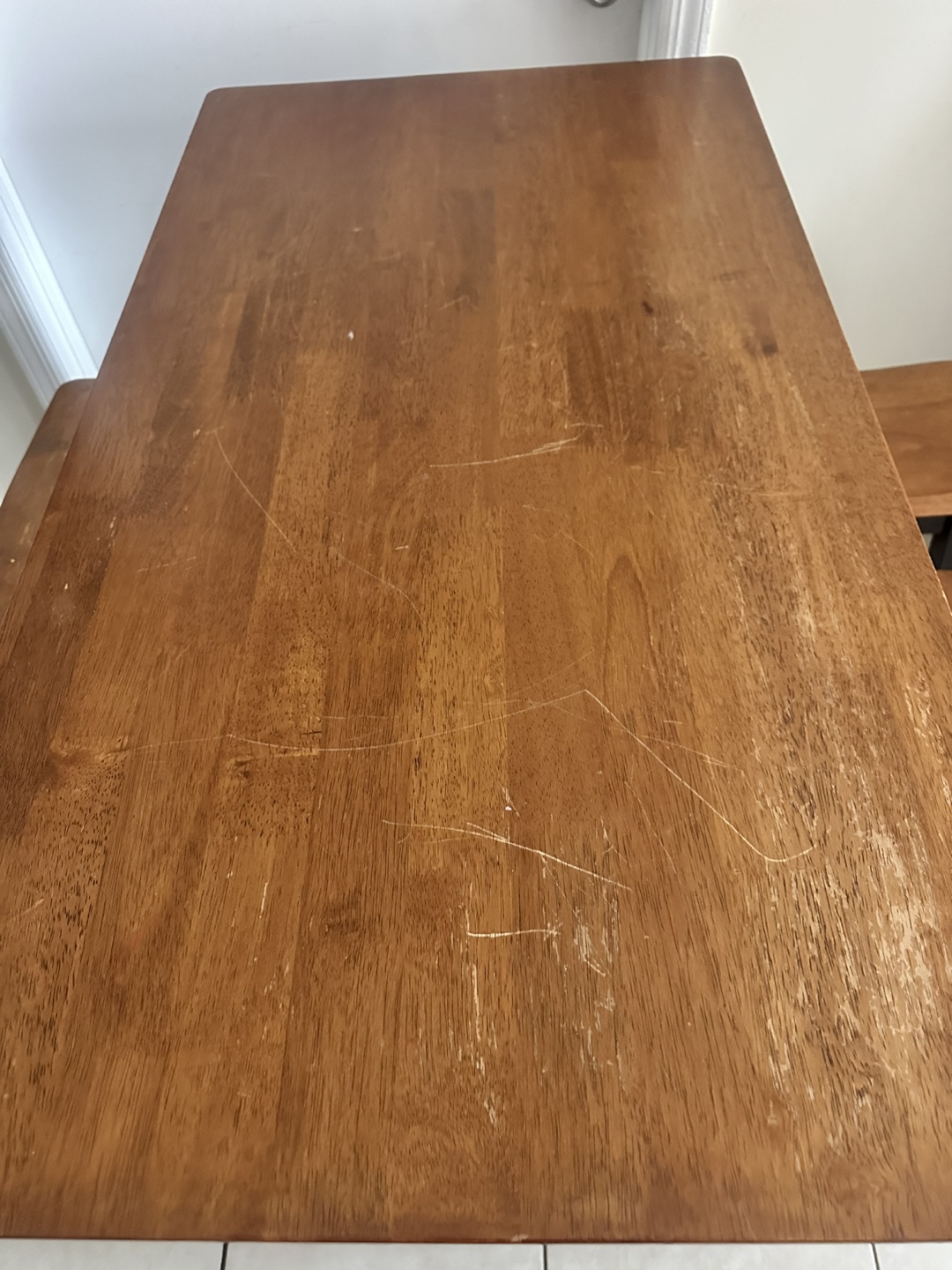 Wood Kitchen Table Set with Bench and Two Stools - photo 3