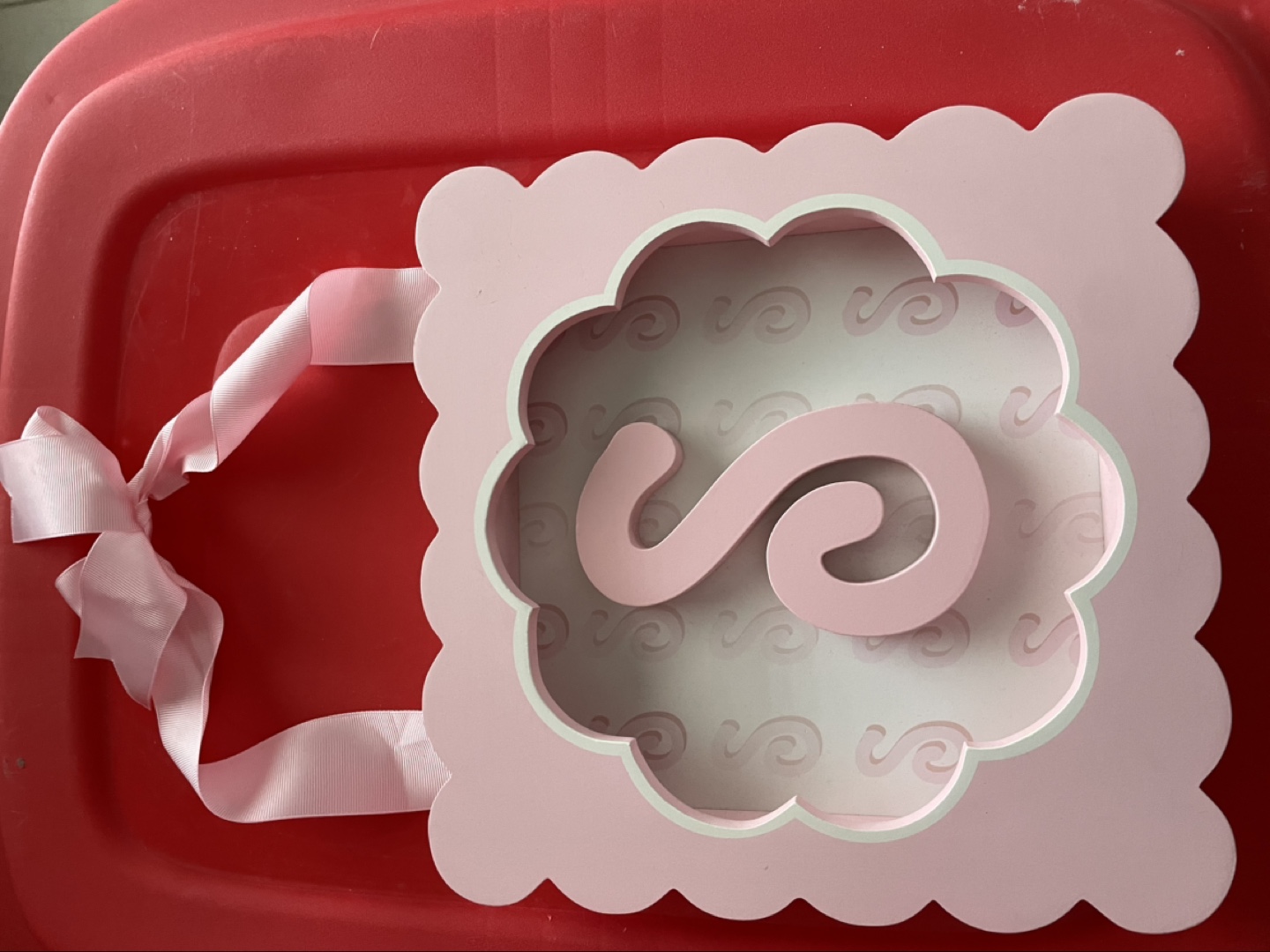 Pink Scalloped Wooden Letter S Decor