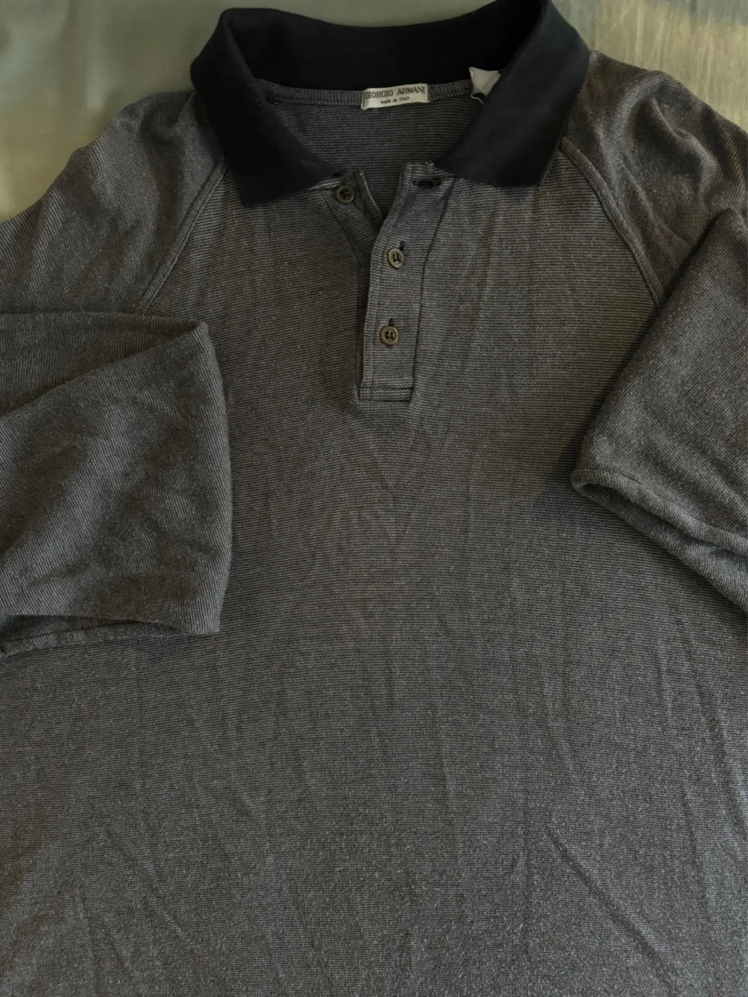 Giorgio Armani Grey Long Sleeve Polo Shirt - Size XL image indicator(2)