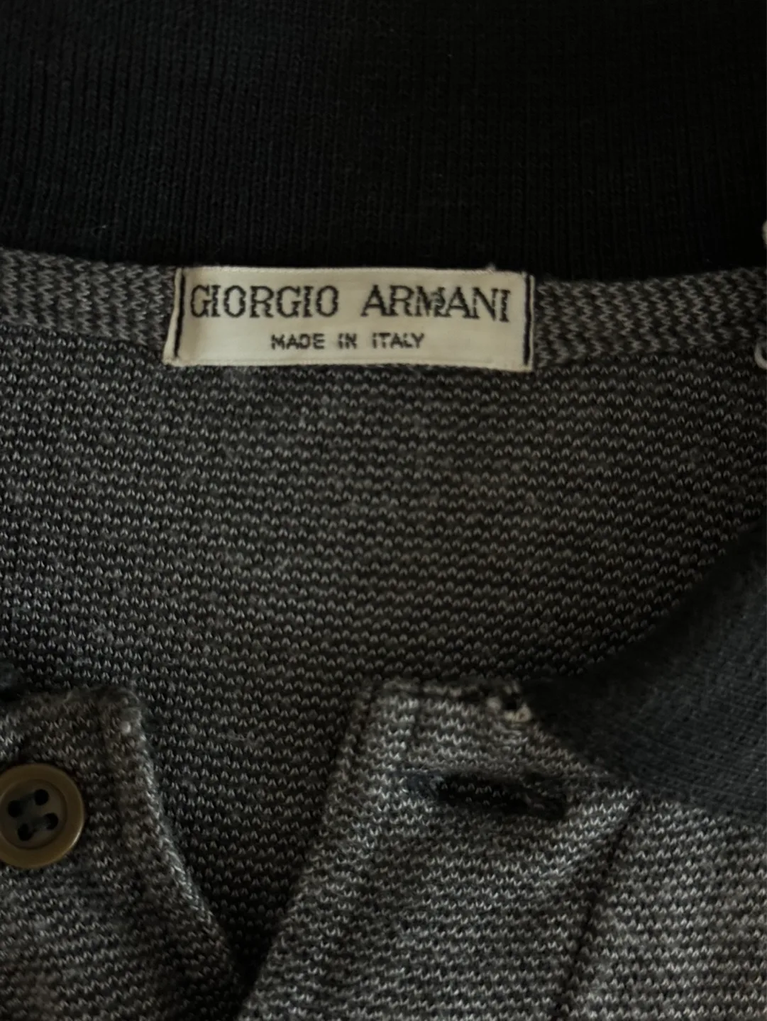 Giorgio Armani Grey Long Sleeve Polo Shirt - Size XL thumbnail