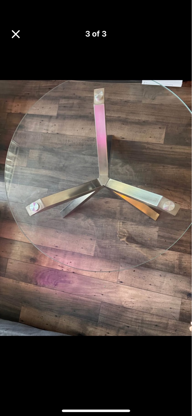 Glass Top Coffee Table with Metal Base - photo 3
