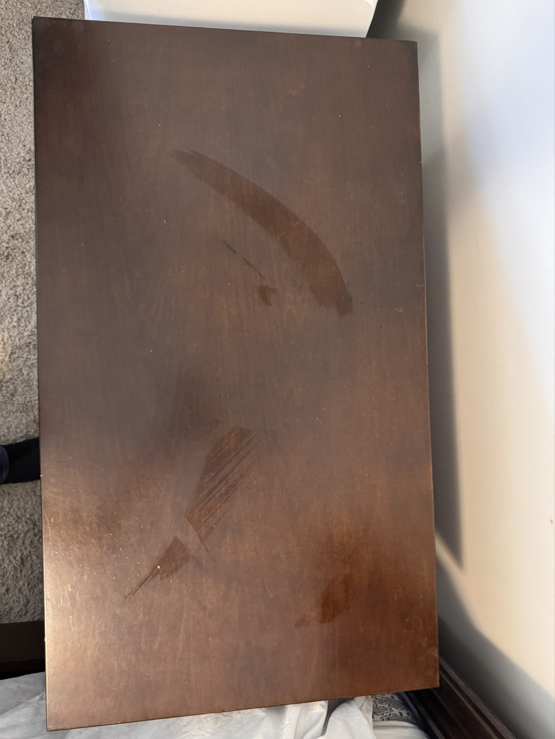 Dark Brown Wooden Nightstand with Three Drawers - photo 2