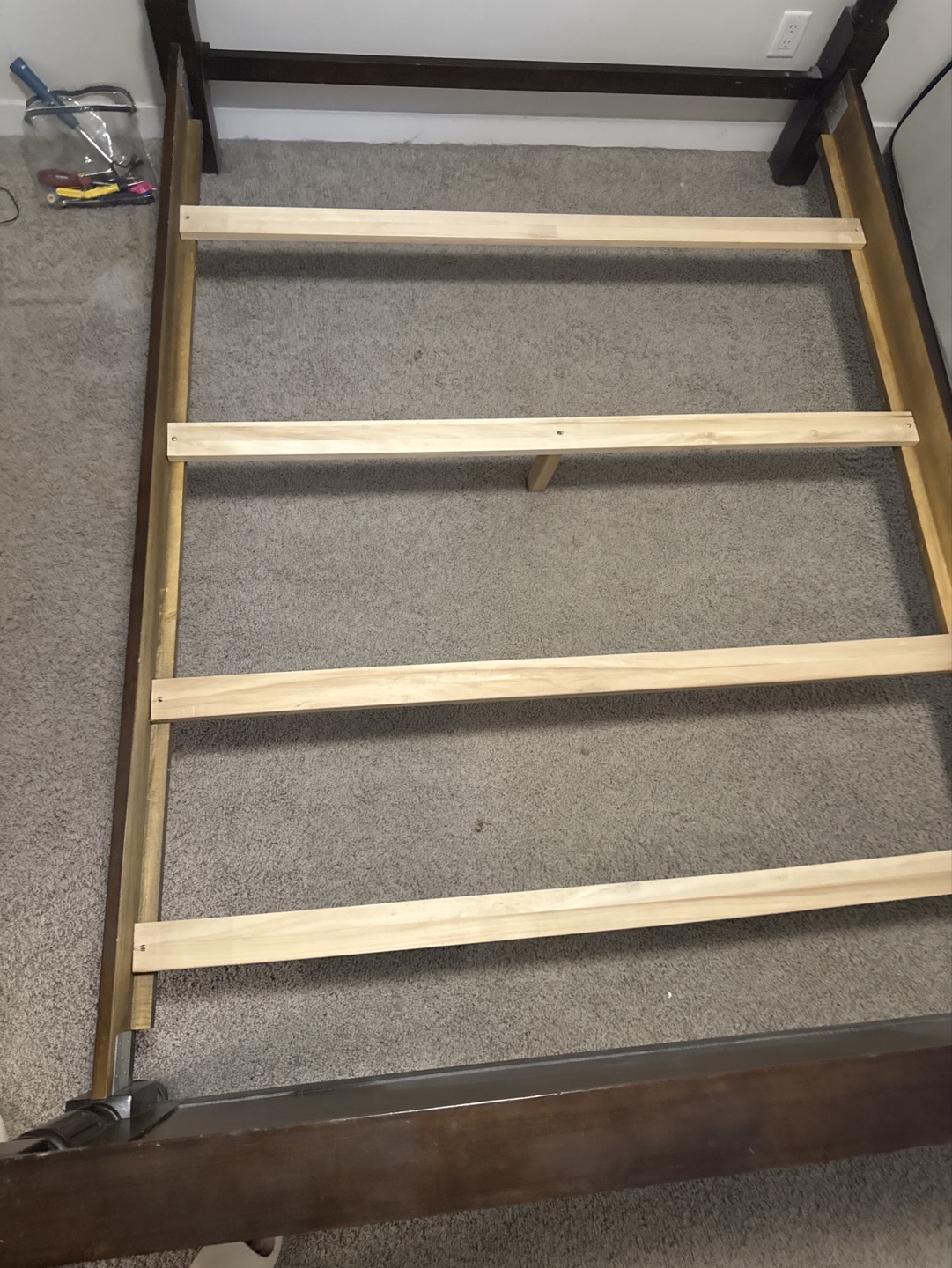 Queen Size Wooden Bed Frame with Headboard - photo 2