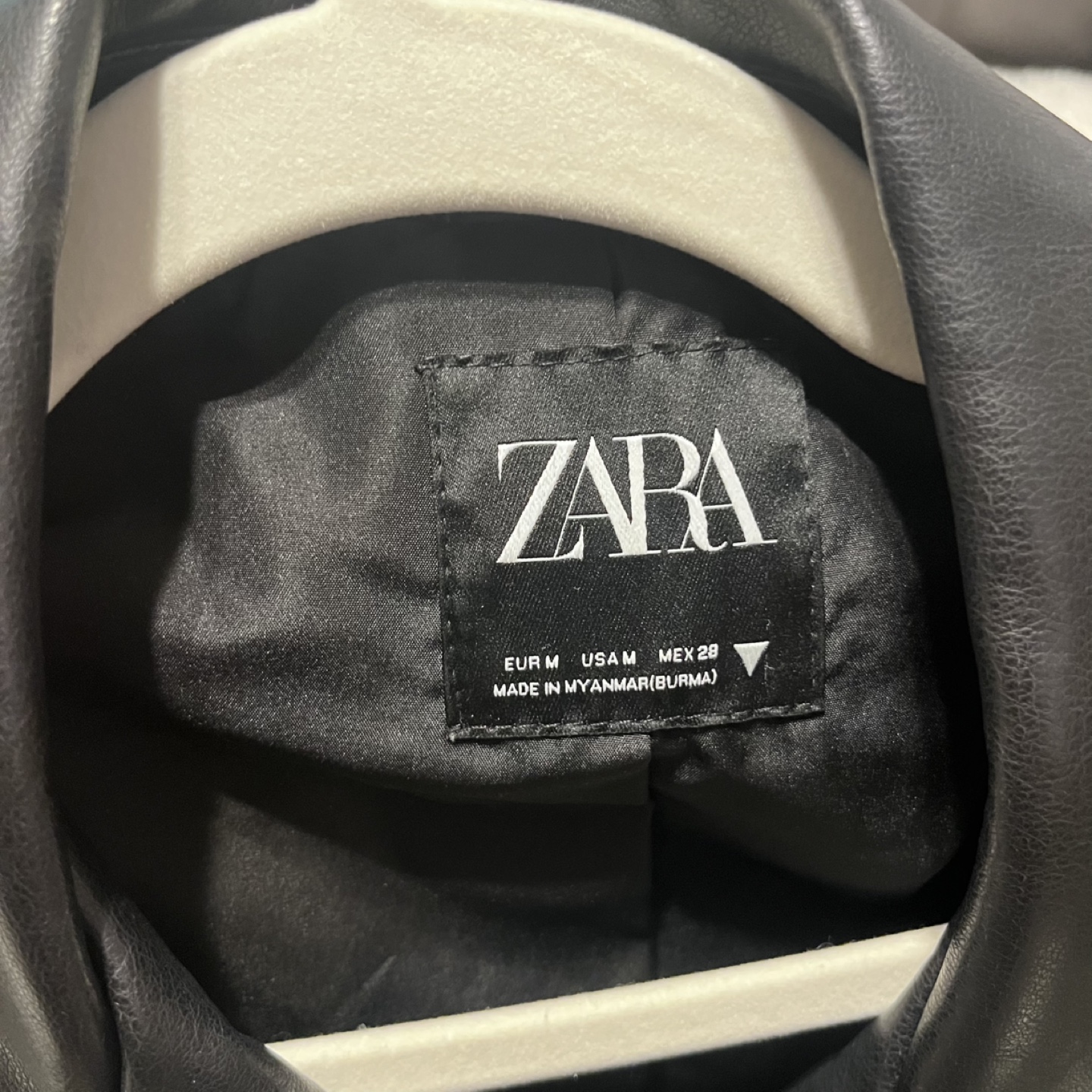 Zara Black Leather Moto Jacket - Size M - photo 4