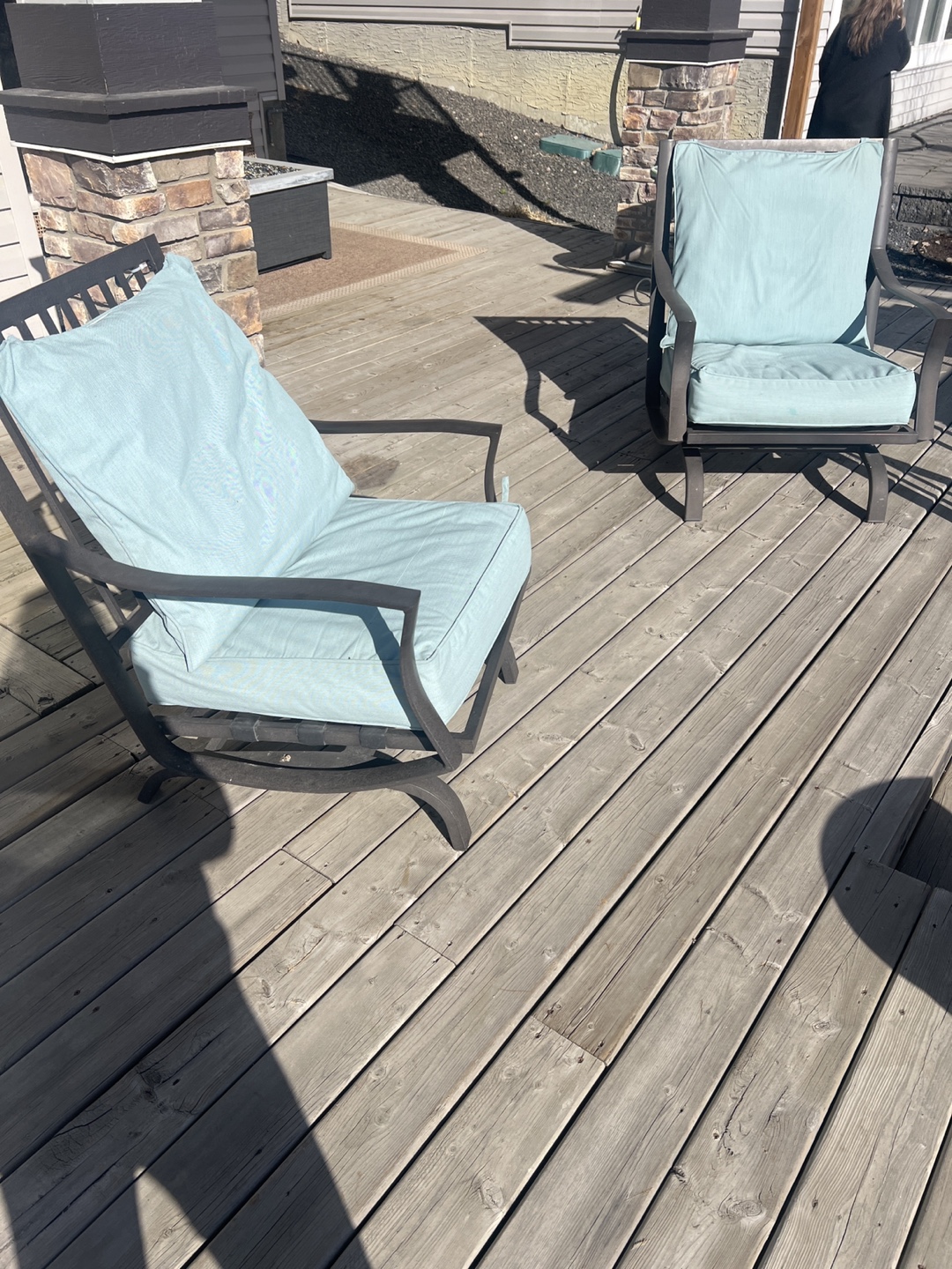 Pair of Outdoor Patio Chairs with Cushions - photo 2