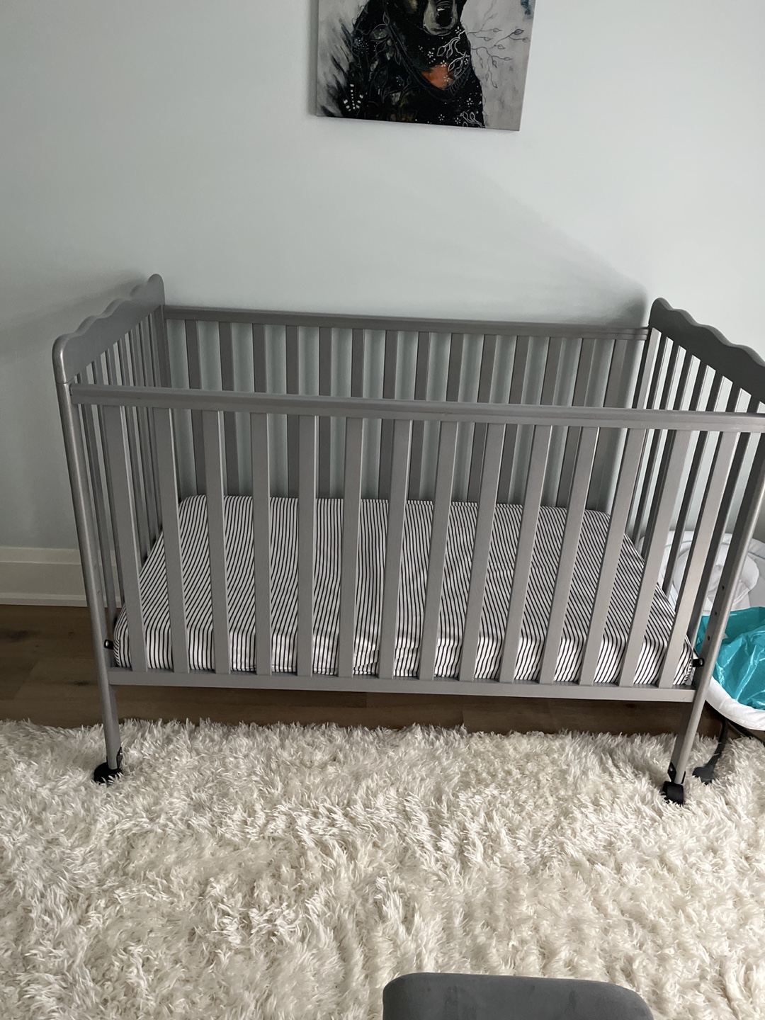 Grey Baby Crib