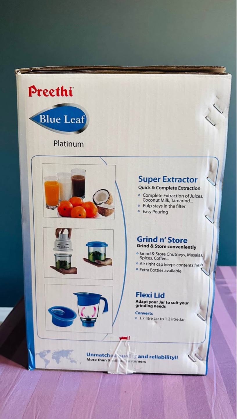 Preetthi Blue Leaf Platinum 550-Watt Mixer Grinder - photo 4