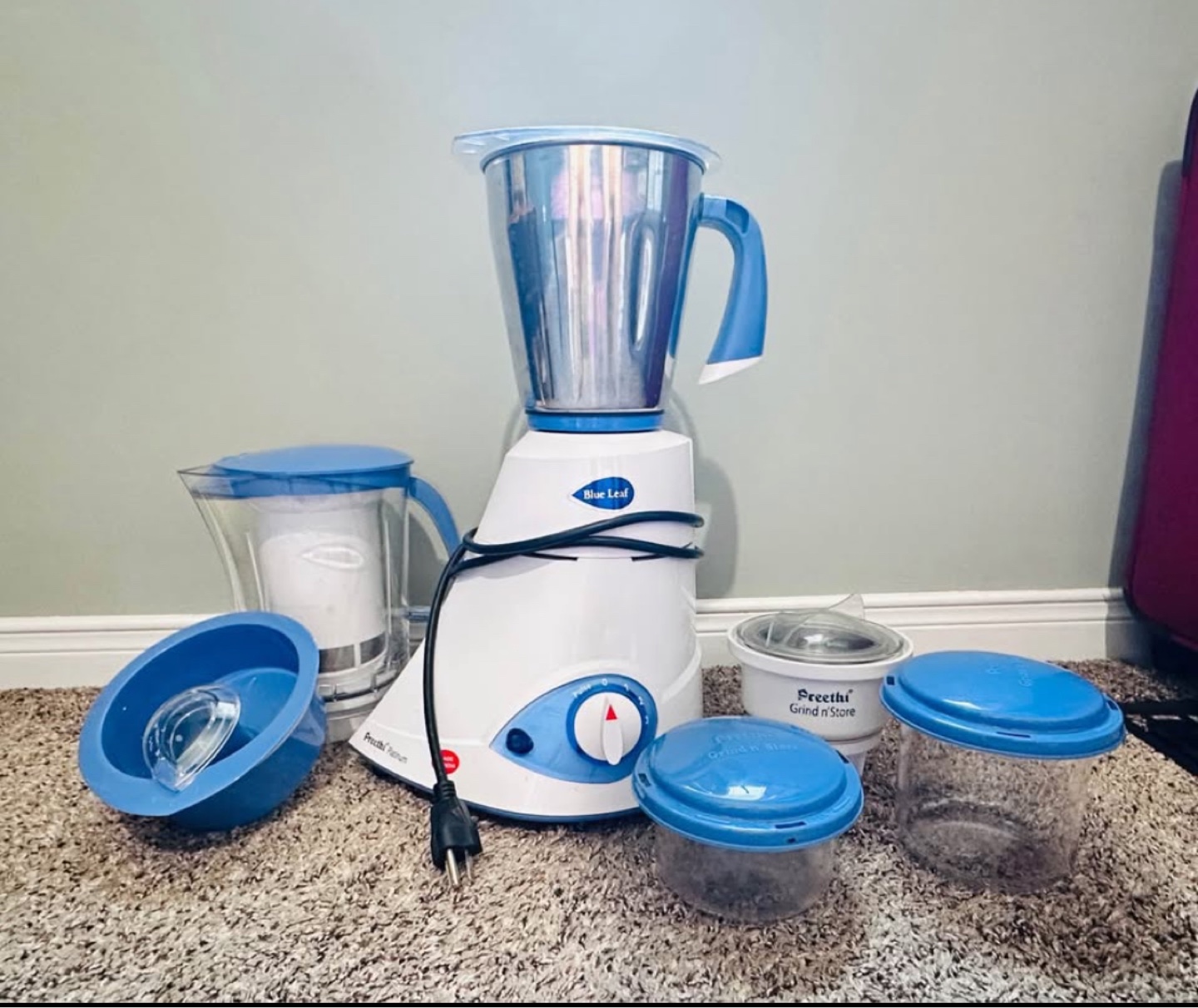 Preetthi Blue Leaf Platinum 550-Watt Mixer Grinder