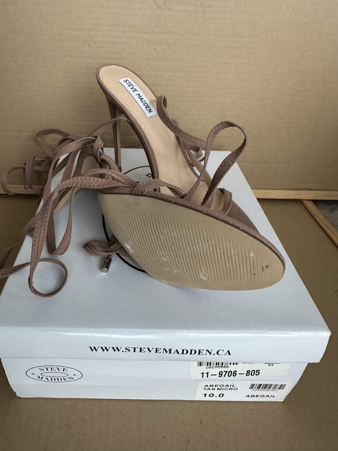 Steve Madden Abegail Tan Micro Suede Heels Size 10 - photo 4