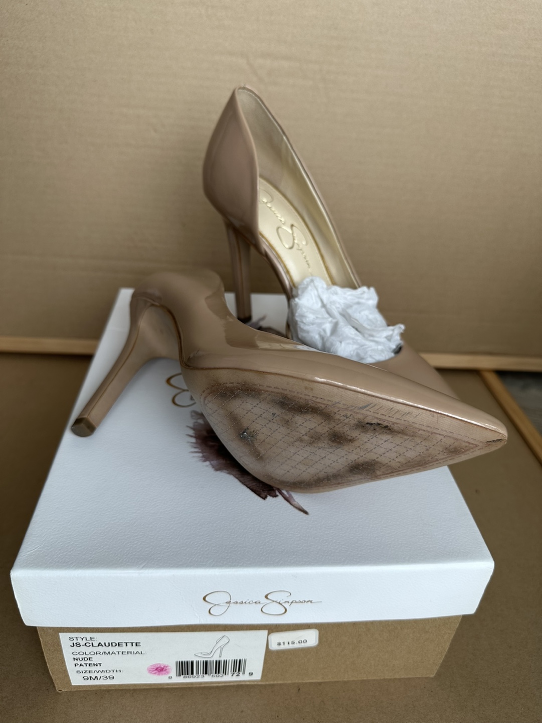 Jessica Simpson Claudette Nude Patent Leather Pumps - Size 9 - photo 4
