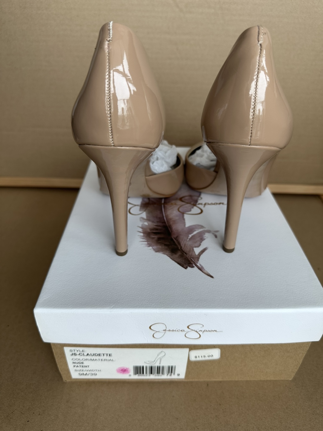 Jessica Simpson Claudette Nude Patent Leather Pumps - Size 9 - photo 3