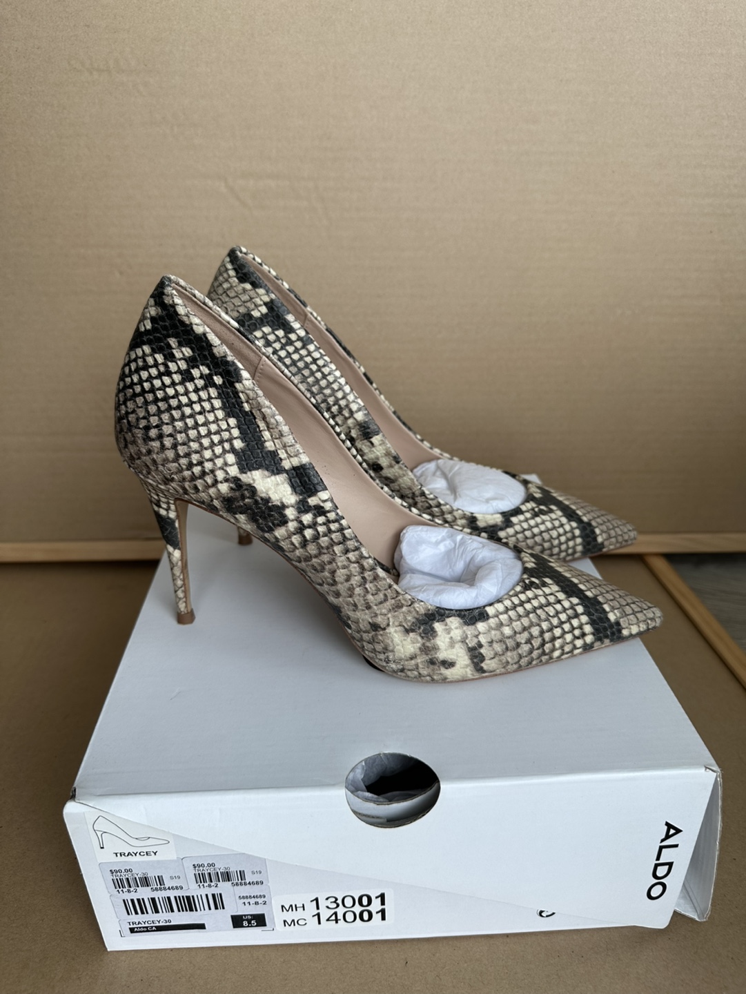 Aldo Tracey Snakeskin Heels Size 8.5