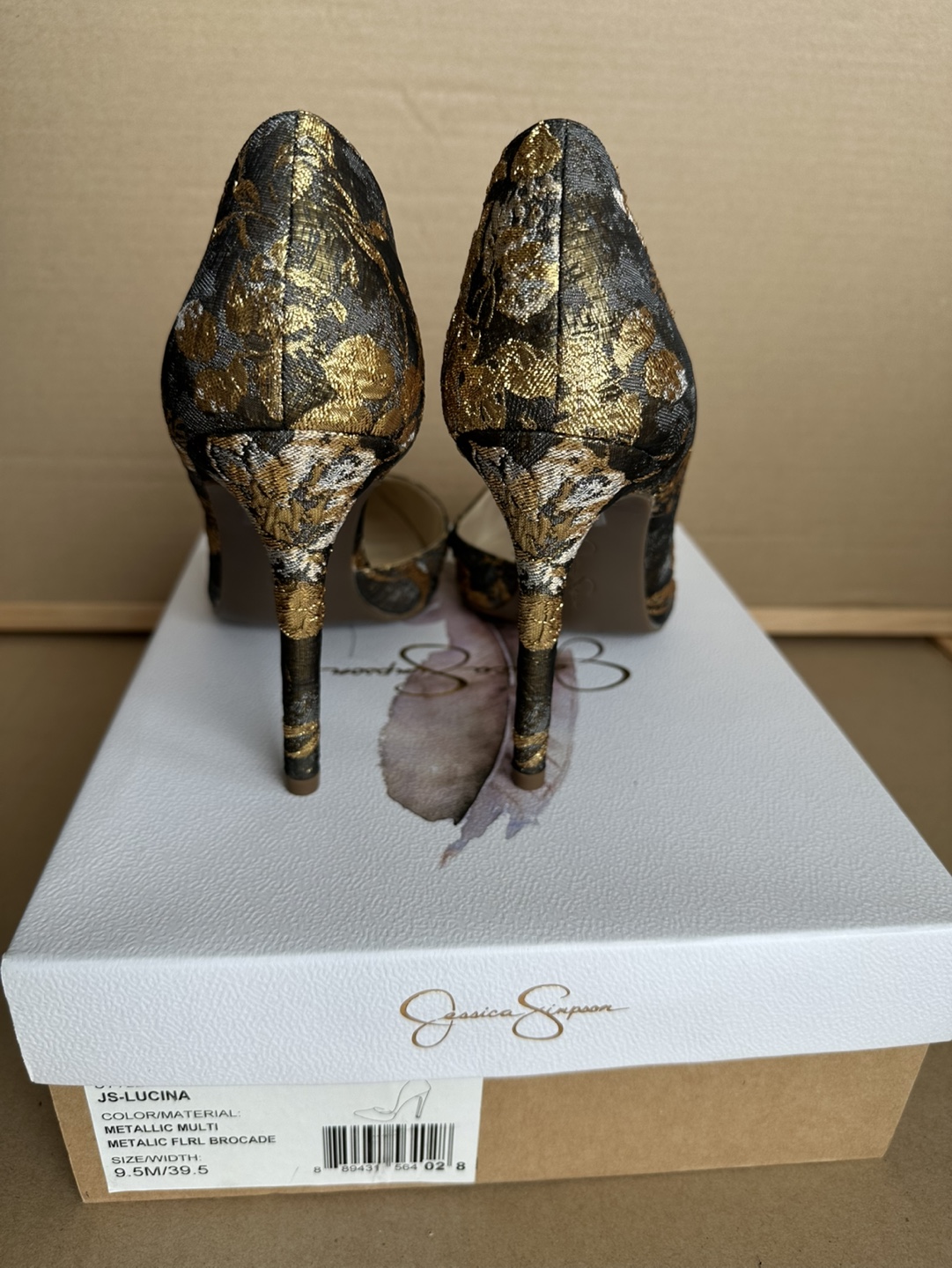 Jessica Simpson Lucina Metallic Floral Brocade Heels - photo 2