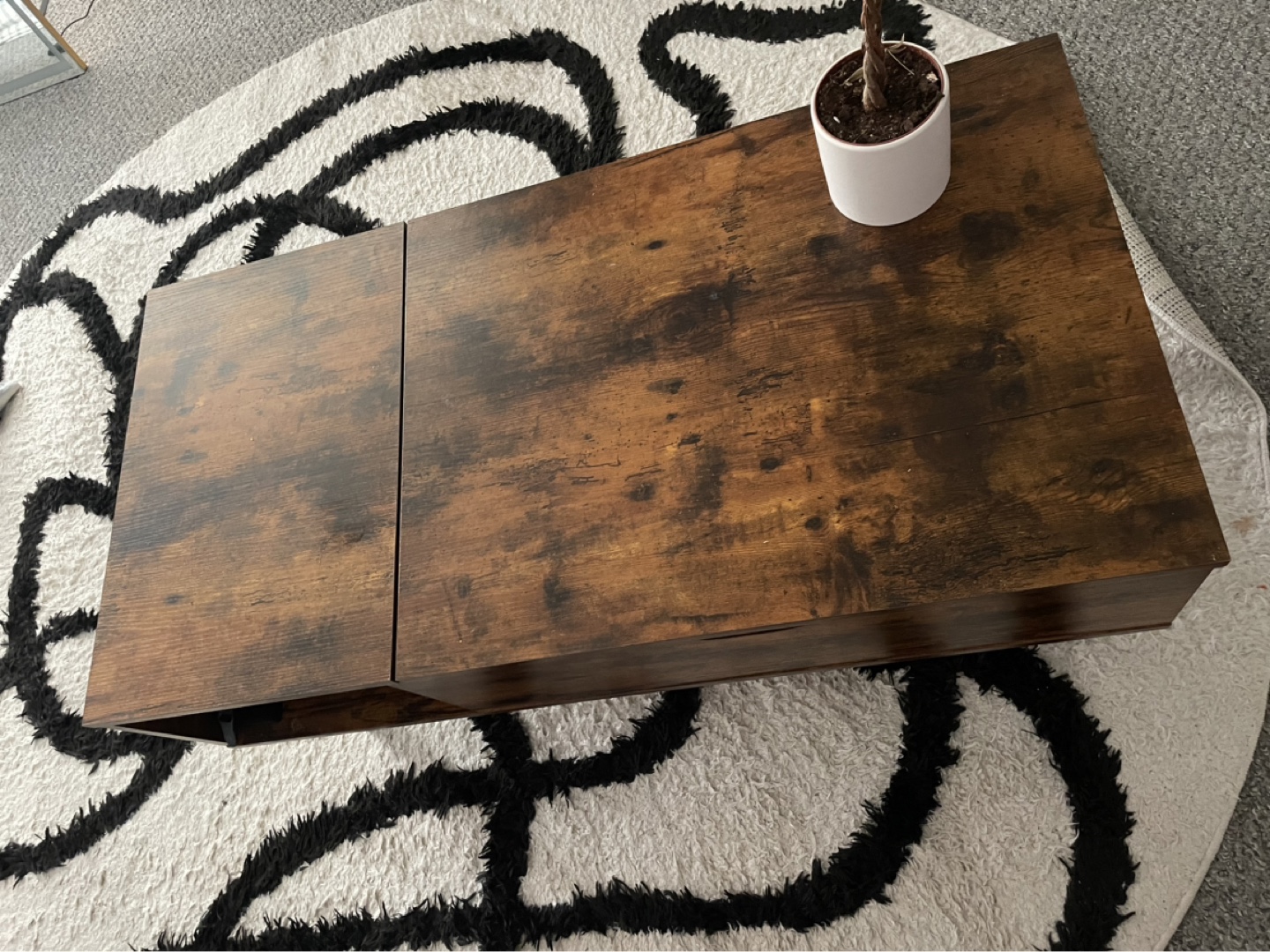 Rustic Brown Lift-Top Coffee Table with Storage - photo 2