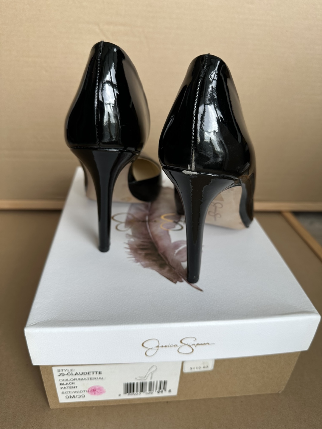 Jessica Simpson Claudette Black Patent Leather Heels - Size 9 - photo 3