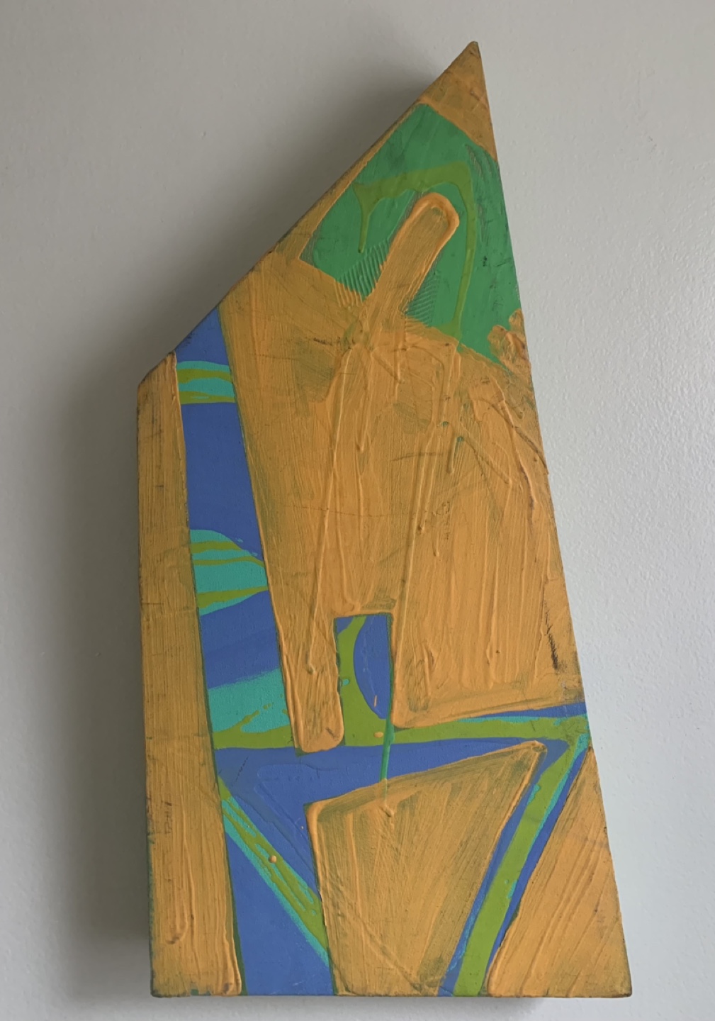 Abstract Painted Wood Sculpture