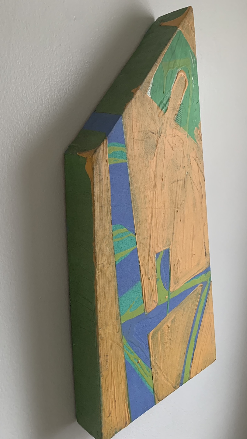 Abstract Painted Wood Sculpture - photo 3