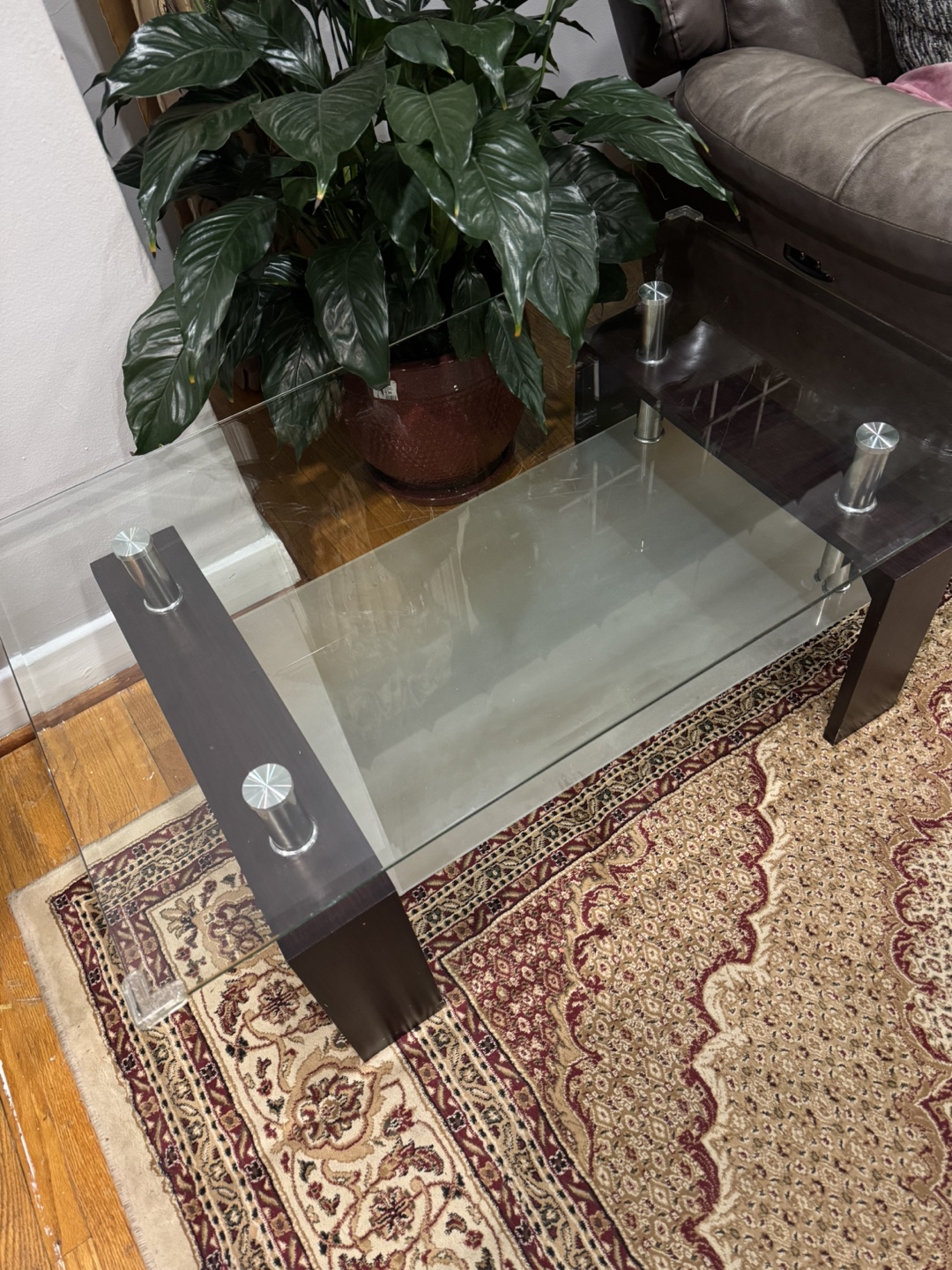 Glass top coffee table