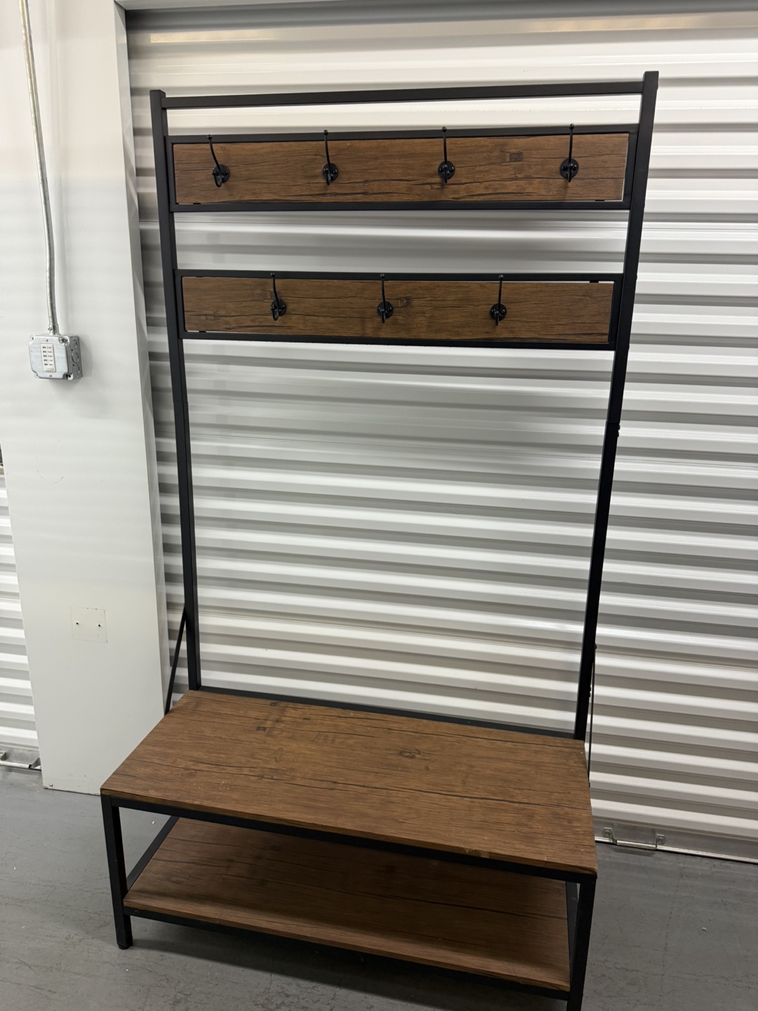 Rustic Hall Tree with Bench and Storage - photo 2
