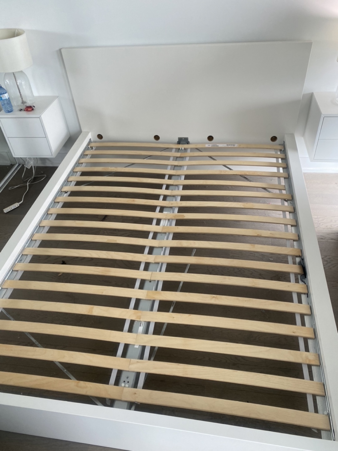 White Queen Platform Bed Frame