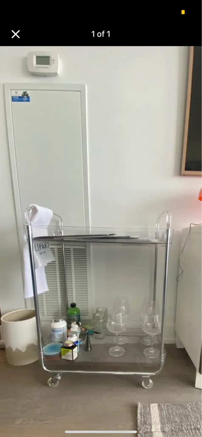 Acrylic Bar Cart with Metal Frame thumbnail