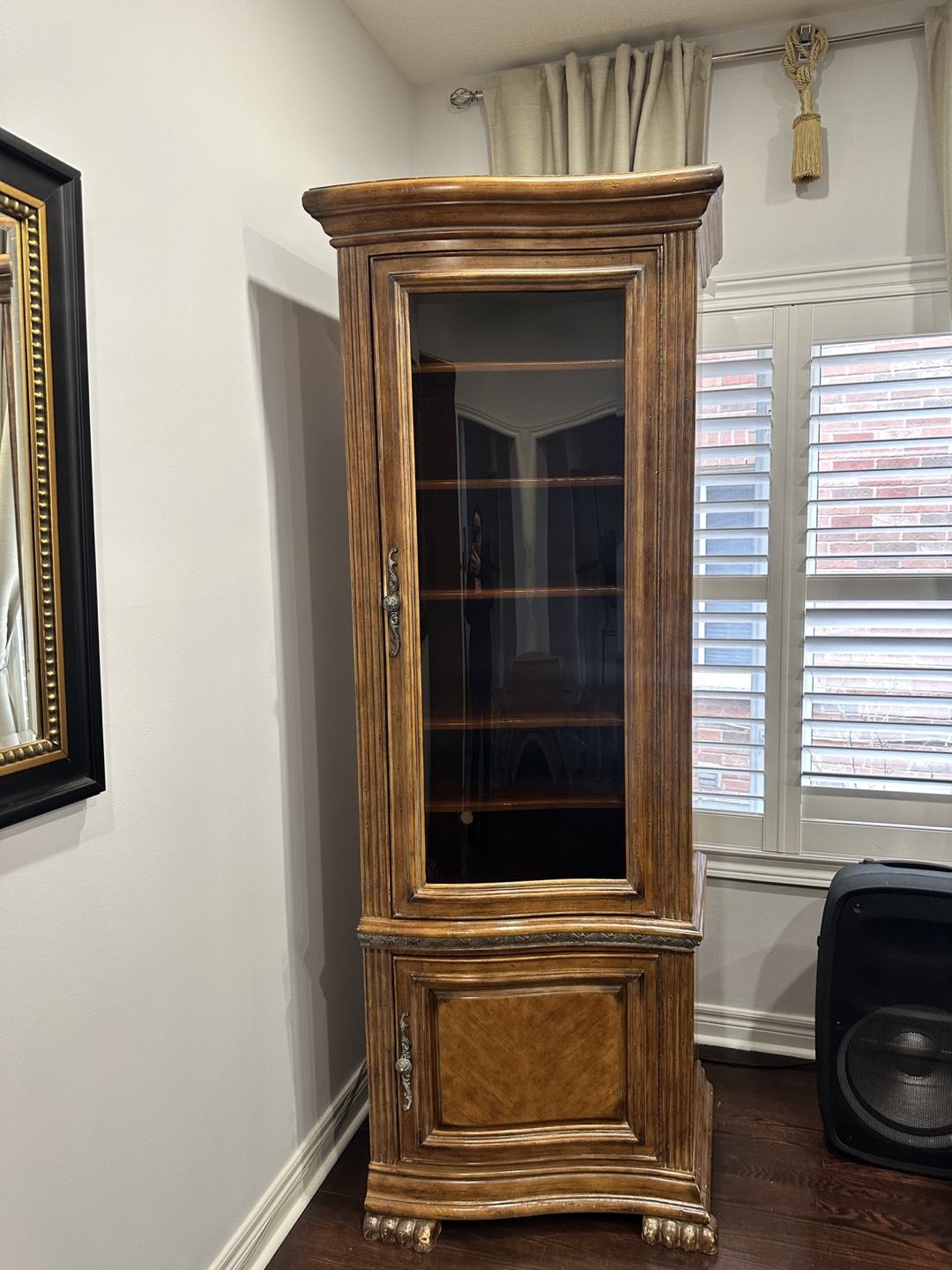 Elegant Wooden Curio Cabinet with Glass Doors