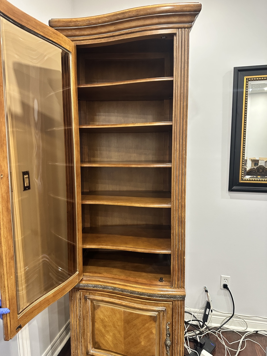 Elegant Wooden Curio Cabinet with Glass Doors - photo 3