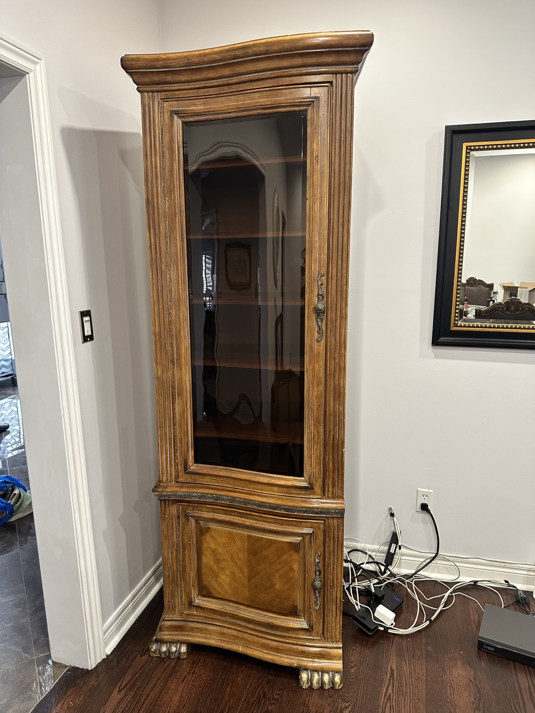 Elegant Wooden Curio Cabinet with Glass Doors - photo 2