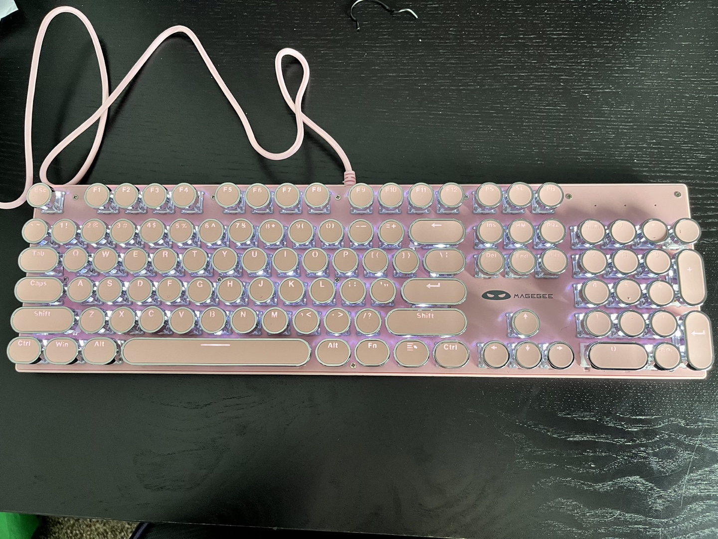 Pink MageGee MK-610DN Retro Typewriter Mechanical Keyboard - photo 5