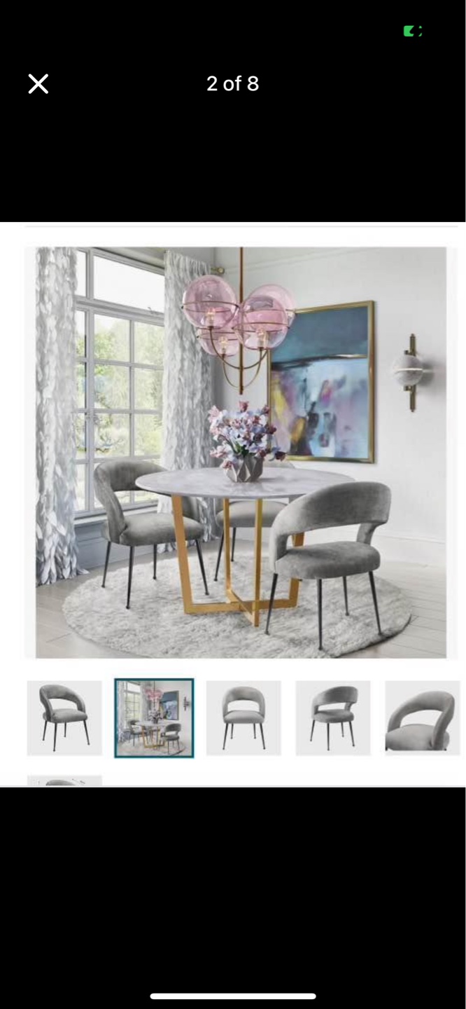 TOV Furniture Rocco Grey Velvet Chair(s) - HEAVILY DISCOUNTED!