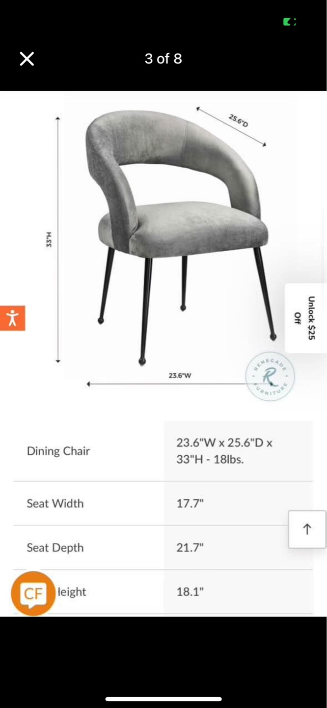 TOV Furniture Rocco Grey Velvet Chair(s) - HEAVILY DISCOUNTED! - photo 3