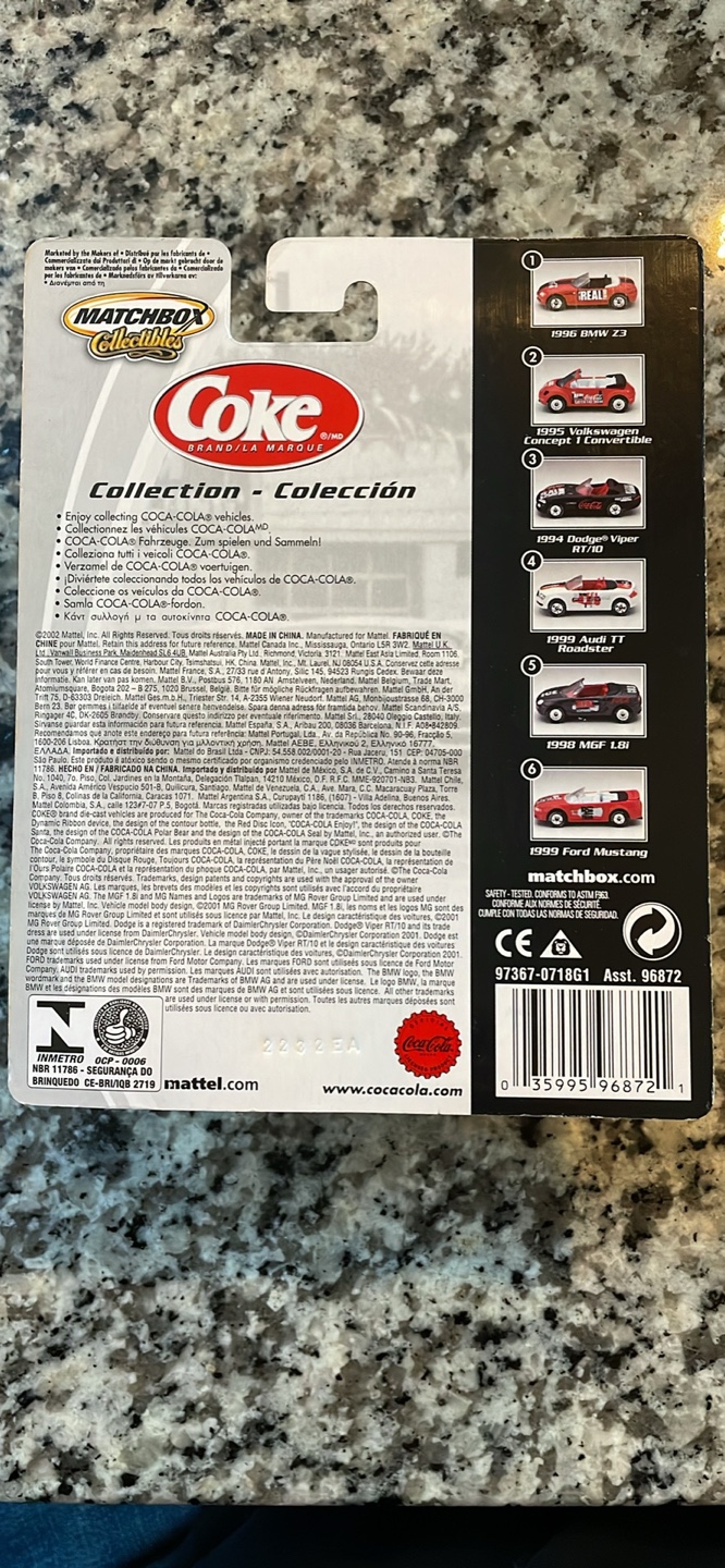 Matchbox Collectibles 1999 Coca-Cola Audi TT Roadster - photo 2