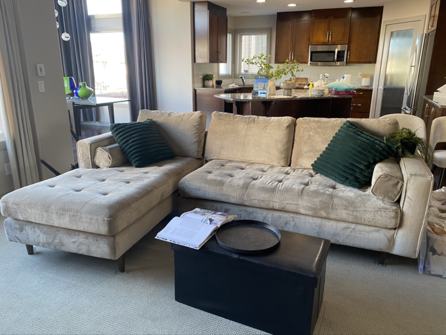 Urban Barn Beige Sectional Sofa - photo 3