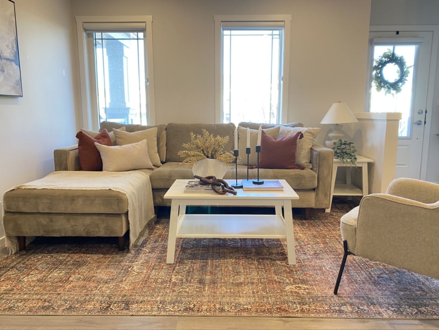 Urban Barn Beige Sectional Sofa - photo 2
