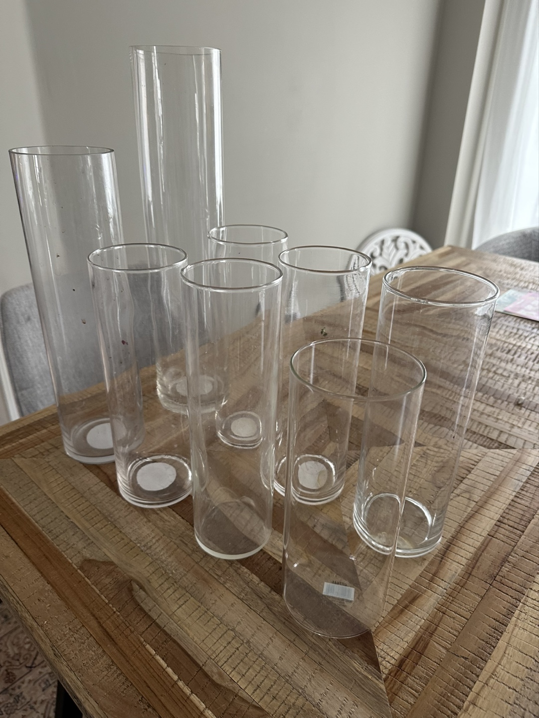 Set of 8 Glass Cylindrical Vases - photo 2